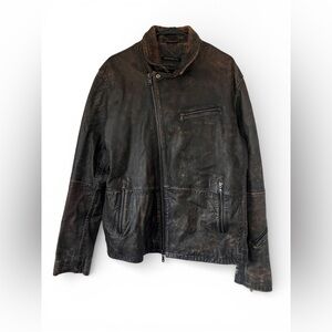 John Varvatos Distressed Men's Leather Biker Jacket